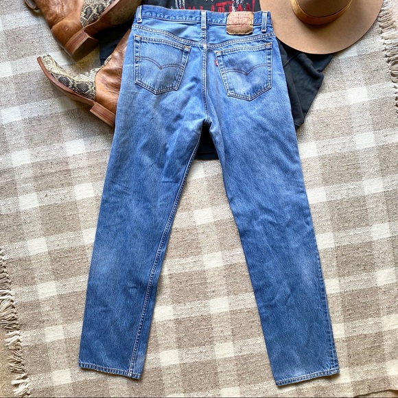 Vintage Levi’s 501 High Waist Jeans Vintage Straight Leg Jeans Denim 1994 31/32 - Picture 3 of 7
